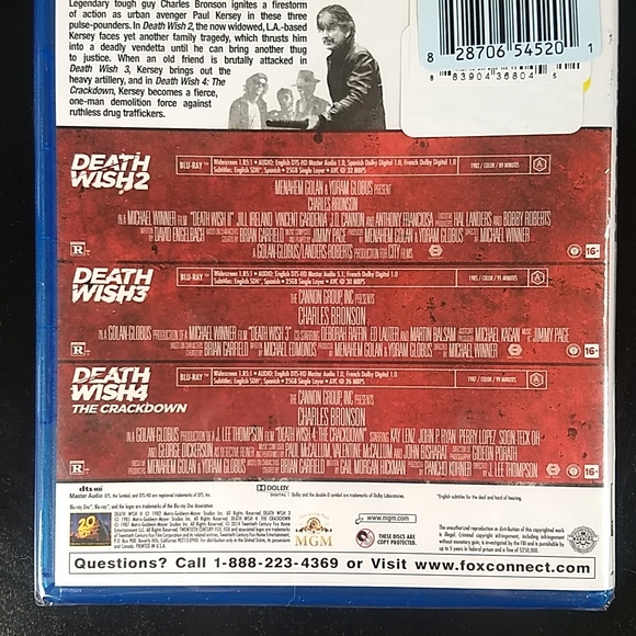 Factory Sealed Bronson: Triple Threat Collection Blu Ray, Death Wish 2,3,4 - Picture 6 of 10